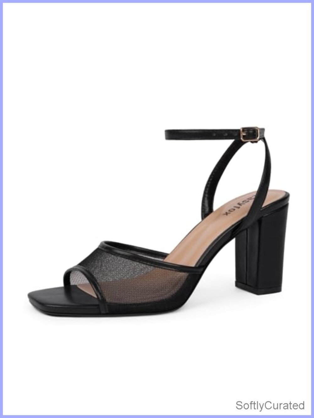 Women Chunky Block Heel Ankle Strap Open Toe Heeled Sandals